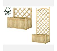 VivaGarden Fioriera per Esterni in Legno con Grigliato 80x40x172h cm Lasa