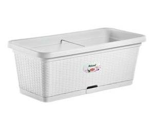 Fioriera Natural Bianca con Riserva D'Acqua 80 cm 66 cm l Stefanplast