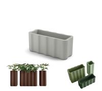 Fioriera NEBULA in Polietilene è un set di vasi con curve sinuoso e forma ondulata Dimensioni 89x35xh 40 cm Colore Argento argento