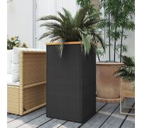 vidaXL Fioriera Nera 40x40x80 cm in Polyrattan