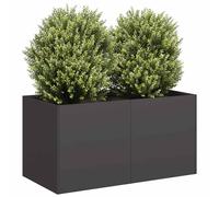 vidaXL Fioriera Nera 80x40x40 cm in Acciaio Laminato a Freddo, Vaso per Piante, Supporto per Piante, Letto rialzato, Supporto per fioriera