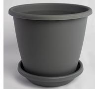 Fioriera Nevada con sottovaso abbinato, disponibile in diversi colori e dimensioni, colore: antracite, diametro: 27 cm