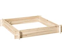 Outsunny Letto per Orto in Legno di Abete, Fioriera da Esterno, Montaggio Senza Viti per Giardino, Orto, Piante, 100x100x16cm