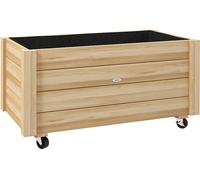 Outsunny Orto Rialzato da Esterno con Ruote, 89x48x47 cm Color Legno
