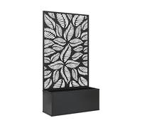 Outsunny Fioriera Rialzata con Traliccio Decorativo per Rampicanti, da Terra e Parete, 61x23x113 cm, Nero