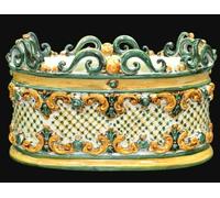 Fioriera ovale in Ceramica di Caltagirone cassetta per piante vaso Barocco nuova