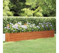 Fioriera per balcone, aiuola rialzata, 320 x 40 x 45 cm, in acciaio corten, per giardino, balcone e terrazza