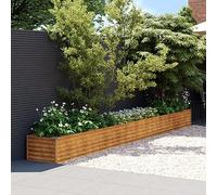 Fioriera per balcone, aiuola rialzata, 482 x 50 x 36 cm, in acciaio corten, per giardino, balcone e terrazza