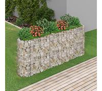 Fioriera per balcone, aiuola rialzata, in ferro zincato, 260 x 50 x 100 cm, per giardino, balcone e terrazza