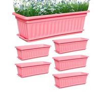 Fioriera per finestra | 6 fioriere per finestre per esterni - con fori di drenaggio integrati vasi resistenti ai raggi UV per giardino balcone giardino