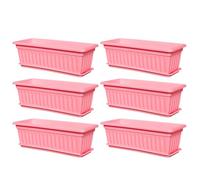 Fioriera per finestre, 6 pezzi, per esterni, resistente ai raggi UV, con fori di drenaggio, per giardinaggio, verdure, balcone, cortile, decorazione esterna
