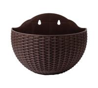 Fioriera per fiori da appendere alla parete, bella fioriera semicerchio effetto rattan, vaso da fiori per piante da appendere, vaso per fiori decorativo per giardino