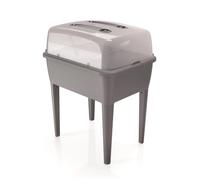Fioriera Prosperplast High 83L con coperchio in policarbonato per proteggere le tue piante in plastica grigio pietra