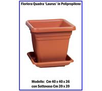 Fioriera Quadra Fioriere da Interno Esterno per Piante Vaso Quadrato + Sottovaso