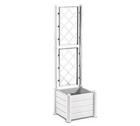 Fioriera Italia Quadra con Spalliera Stefanplast Bianco/Bianco cm.43x43x142h - bianco materiale sintetico 8003507800298