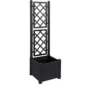 Fioriera Italia Quadra con Spalliera Stefanplast Moka/Moka cm.43x43x142h - materiale sintetico 8003507800373