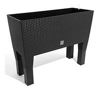Fioriera Rato 72 litri con sistema di irrigazione in colore antracite 80 x 33 x 65 cm con gambe