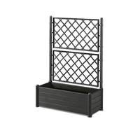 Fioriera Italia Rettangolare con Spalliera Stefanplast CM.100x43x142h Antracite - grigio materiale sintetico 8003507801165