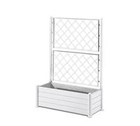 Fioriera Italia Rettangolare con Spalliera Stefanplast CM.100x43x142h Bianco - bianco materiale sintetico 8003507800199