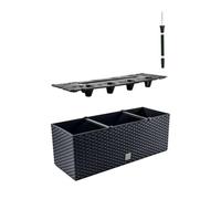 Fioriera rettangolare 17 litri auto-irrigante colore nero 52 x 20 x 19cm