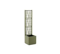 Fioriera rettangolare con spalliera verde oliva Stefanplast Ethica cm 36