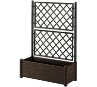 Fioriera Rettangolare da Esterno con Spalliera Italia Moka 100 x 43 x 142 cm