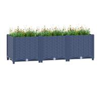Fioriera Rialzata 120x40x38 cm in Polipropilene, Raised Garden Bed for Balcony & Courtyard, Large Outdoor Flower Pot for Plants Vegetables Herbs, Durable PP Material, Easy Assembly, Elegant Blue Grey