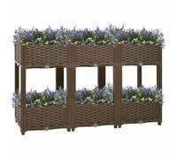 Fioriera Rialzata 120x40x71 cm in Polipropilene, Raised Garden Bed for Balcony & Patio, 2-Tier Outdoor Planter Box, Brown PP Flower Pot for Vegetables Herbs Flowers, DIY Gardening Decor