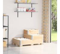 Fioriera Rialzata 3 Livelli 120x80 cm Legno Massello di Pino per Giardino Balcone, Fioriera Impilabile e Pieghevole con Design a 3 Livelli, Struttura Robusta in Legno di Pino Piante Fiori Verdure