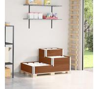 Fioriera Rialzata a 3 Livelli in Legno di Pino 120x80 cm, Letto da Giardino Impilabile e Pieghevole per Fiori, Verdure Piante, Ideale per Balconi, Terrazze e Cortili, Design Rustico con Base Aperta