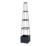 Fioriera rialzata autoirrigante con traliccio regolabile per pomodori, per rampicanti, piselli, fiori e verdure, adatta per giardinaggio interno ed esterno (4 viti intrecciate)