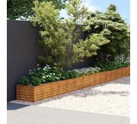 Fioriera Rialzata da Giardino in Acciaio Corten 960x50x36 cm, Fioriera Moderna per Piante Fiori e Orto, Vasi da Resistente alle Intemperie con Bordo Sicuro, Ideale per Balcone Patio e Giardino