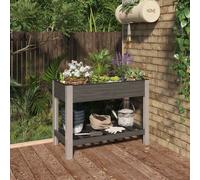 vidaXL Fioriera Rialzata Giardino con Ripiano Grigia 100x50x75 cm WPC