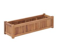 Fioriera rialzata in legno di teak, per giardino, balcone, terrazza, resistente alle intemperie, in legno massello con montaggio semplice, robusta fioriera in venature del legno