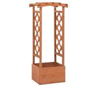 Fioriera rialzata per balcone, aiuola con traliccio, 49 x 39 x 117 cm, in legno di abete per giardini, terrazze, prati