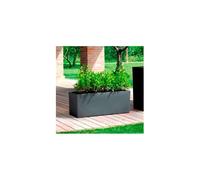 Teraplast Schio Cassa Essential - Vaso per fiori, Plastica, 100% Riciclabile, Superficie opaca, Antracite, 80 x 30 x 30 cm