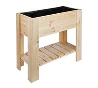 Fioriera sopraelevata per aromi in legno non trattato con ripiano 62905