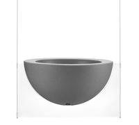 Fioriera sospesa Dimensioni 48x40xh51 cm con Vaso in Policarbonato fissaggio a soffitto colore vaso colore Grigio grigio