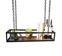 Fioriera sospesa per vasi da fiori espositore per piante sospese, vasi per piante da interno, appendiabiti per piante da parete/finestra, giardino di erbe aromatiche per interni, nero ( Size : 60x25x1