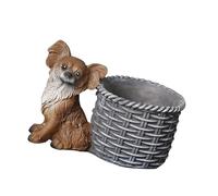 Fioriera statuetta per cani, in resina, scultura per cuccioli, cesto di fiori, per esterni e interni, soluzione per riporre piante, decorazione per animali, giardini, amanti