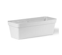 FIORIERA VASO BALCONETTA PLASTICA 50x19xh16cm 14 Lt Bianco con SUPPORTO IN FERRO