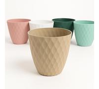 FIORIERA VASO CILINDRO BIANCO PLASTICA PIANTE FIORI ROTONDO LISCIO FLOREALE