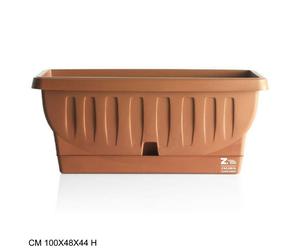 FIORIERA VASO NATURA CM 100X48X44 H CON SOTTOVASO A RISERVA D'ACQUA TERRACOTTA