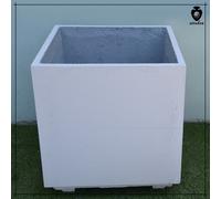 Fioriera vaso quadrato grande in cemento bianco cm 80 70 giardino arredo urbano