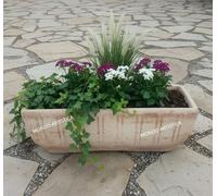 Fioriera Vaso Vaschetta Vasca Rettangolare In Cemento Esterno Giardino 54x23 cm