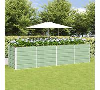vidaXL Fioriera Verde 240 x 80 x 75 cm Acciaio, Design per Giardini e terrazze, Moderno, duraturo, soluzioni ecocompatibili, migliora Il Soggiorno all'aperto con spazi Funzionali, Idee Creative