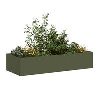 vidaXL Fioriera Verde Oliva 200x80x40 cm in Acciaio