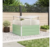vidaXL Fioriera Verde Pastello 100 x 100 x 77 cm Acciaio zincato, Ispirazione per Giardini e terrazze, Stile Industriale, Materiali Resistenti per spazi Esterni Duraturi e paesaggi Bellissimi