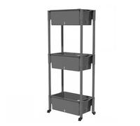 Fioriera Verticale A 3 Livelli, Sistema Di Coltivazione Idroponica Con Ruota, Grande Capacità Di Accumulo Dell'acqua, Fioriera Mobile Per Interni Per Ortaggi, Frutta(Gray)
