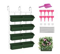 Fioriera verticale da giardino, fioriera, ringhiera multistrato, per piantare verdure e fiori, piante grasse, verdura, fragola, balcone, vasi pensili per piante (verde scuro)